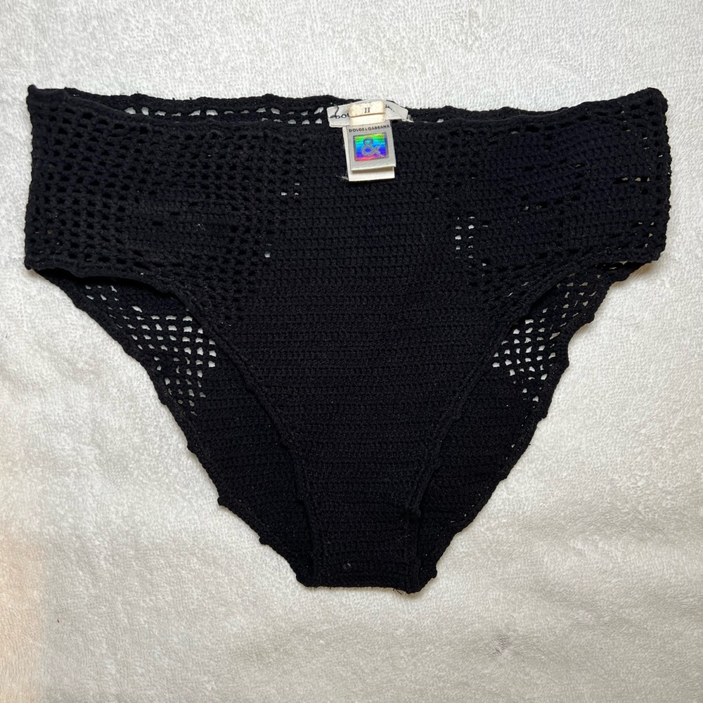 Vintage Dolce & Gabbana Black Crochet Bikini Swimwear
